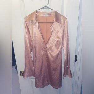 Fashion Nova Blush Satin Dress